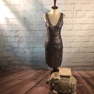 Anthropologie Velvet Sequin Bodycon Sleeveless Dress